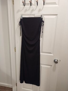 Ann TaylorBlack Maxi Skirt with Drawstring Accents